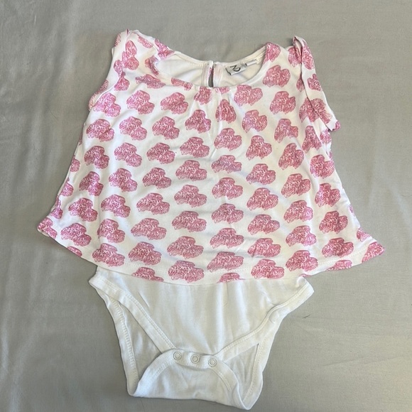 NOHO - Pink and White Baby Bodysuit Dress - Picture 1 of 4